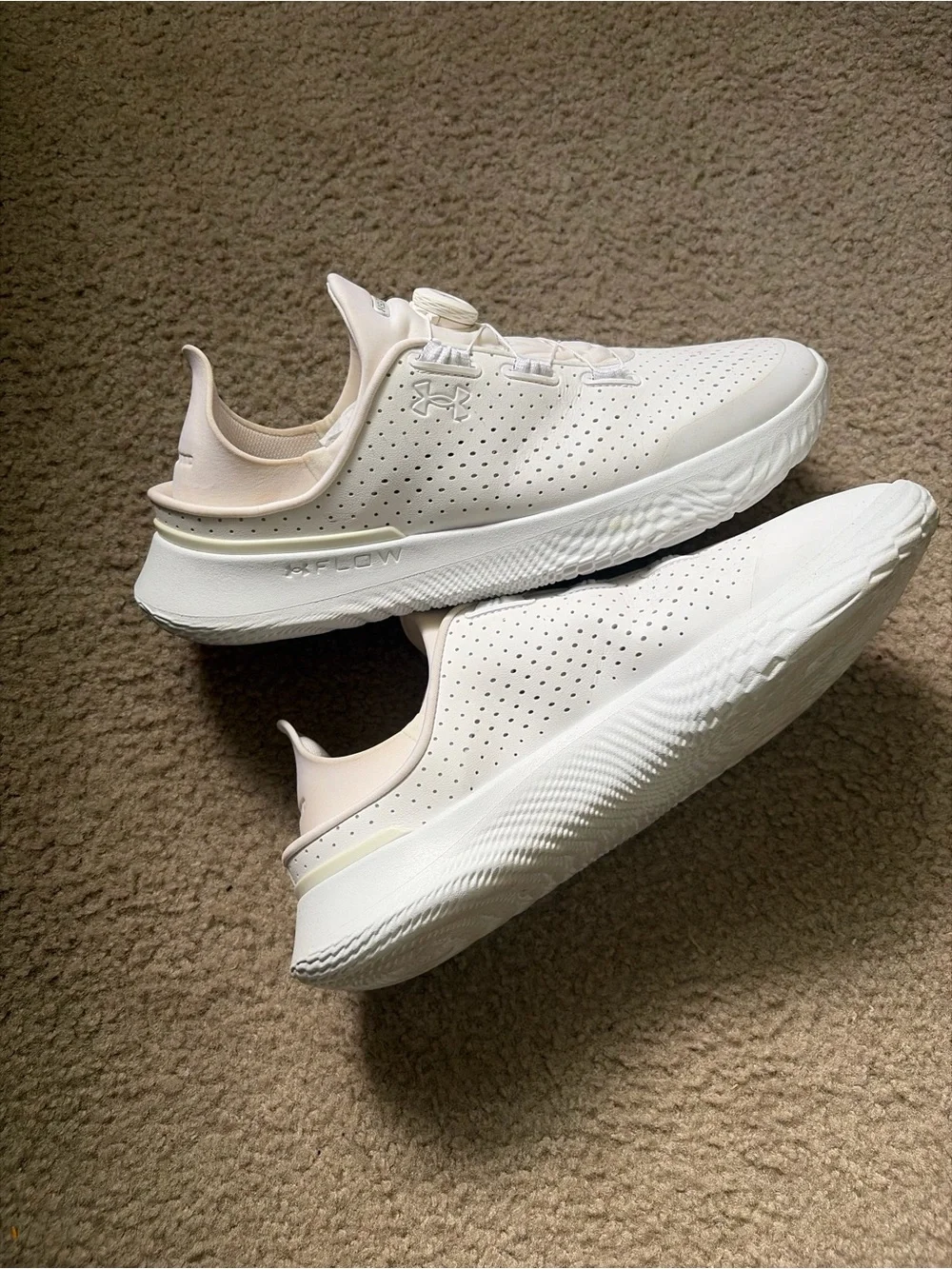 Under Armour Men's Perforated Lightweight Trainers - Cream/White